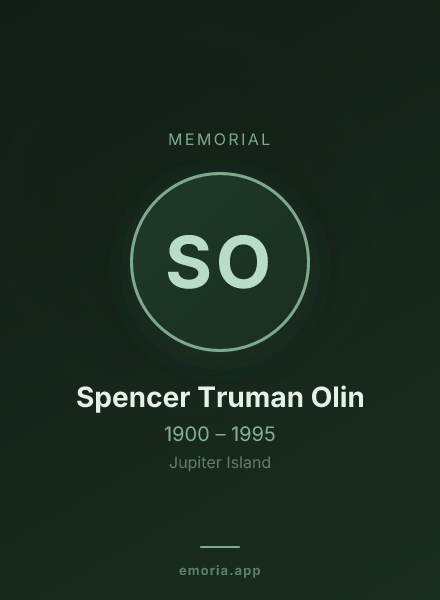 Memorial portrait of Spencer Truman Olin