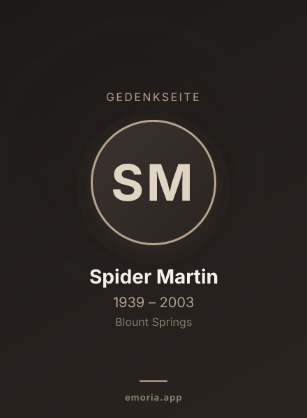 Gedenkportrait von Spider Martin
