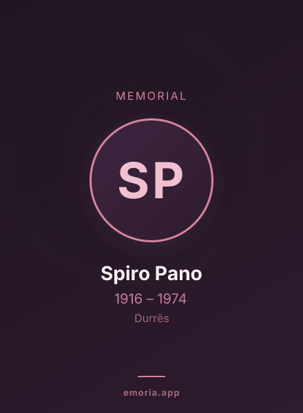 Memorial portrait of Spiro Pano