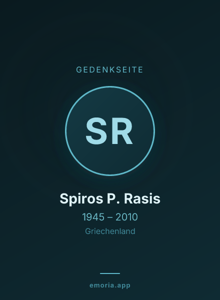 Gedenkportrait von Spiros P. Rasis