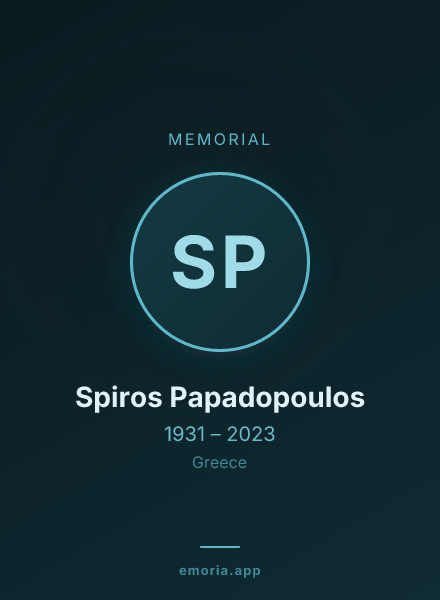 Memorial portrait of Spiros Papadopoulos