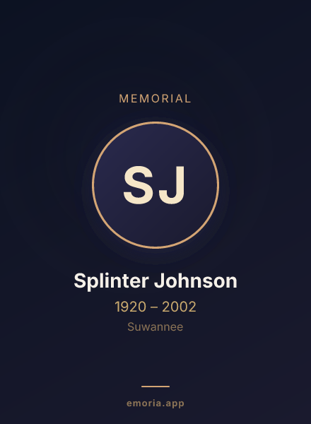 Memorial portrait of Splinter Johnson