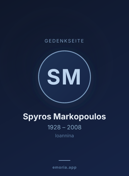 Gedenkportrait von Spyros Markopoulos