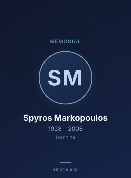 Memorial portrait of Spyros Markopoulos