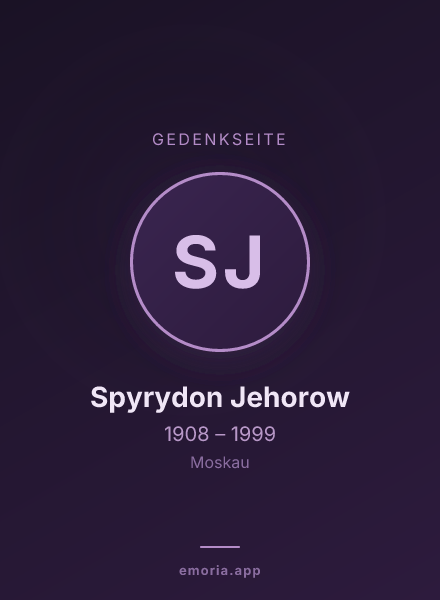 Gedenkportrait von Spyrydon Jehorow