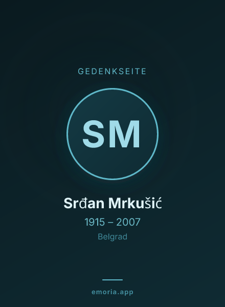 Gedenkportrait von Srđan Mrkušić