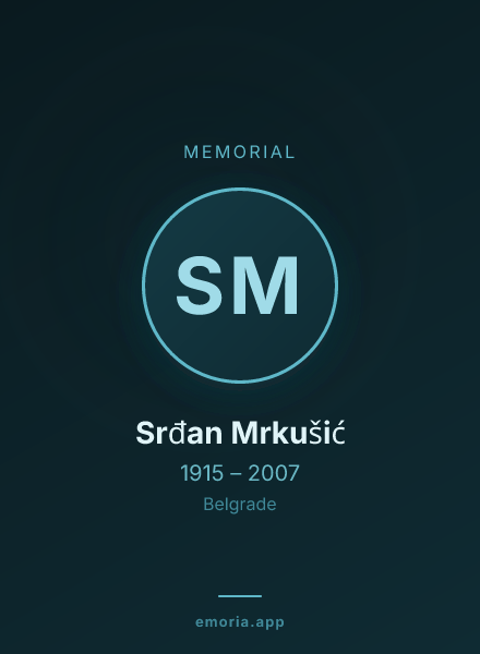 Memorial portrait of Srđan Mrkušić