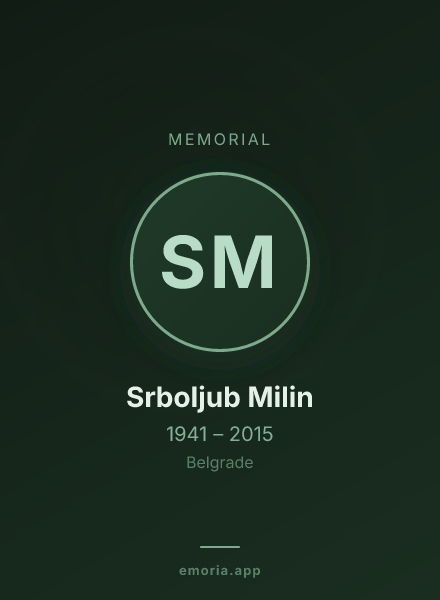 Memorial portrait of Srboljub Milin