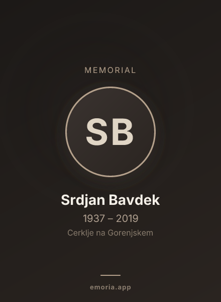 Memorial portrait of Srdjan Bavdek