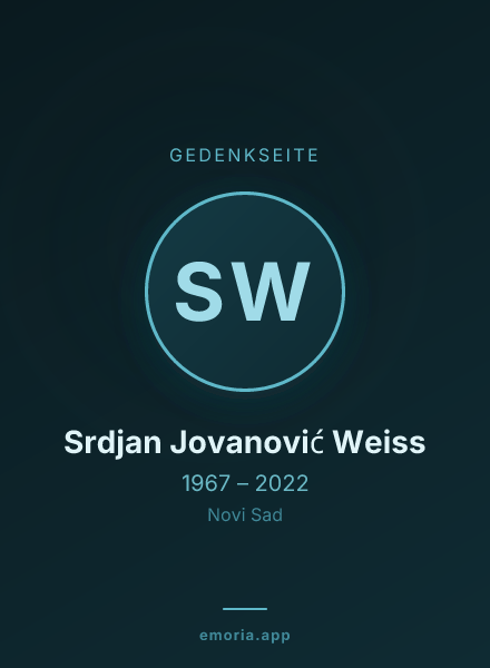 Gedenkportrait von Srdjan Jovanović Weiss
