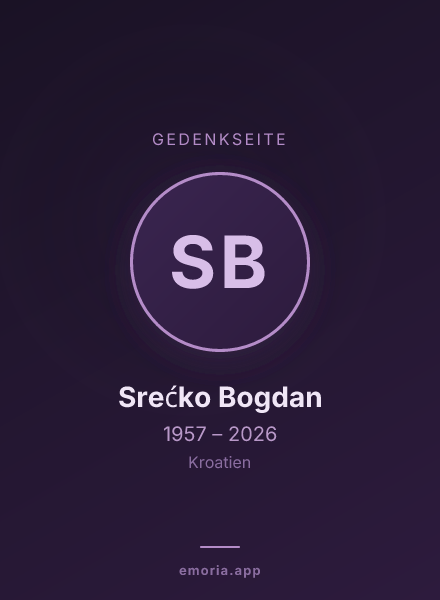 Gedenkportrait von Srećko Bogdan