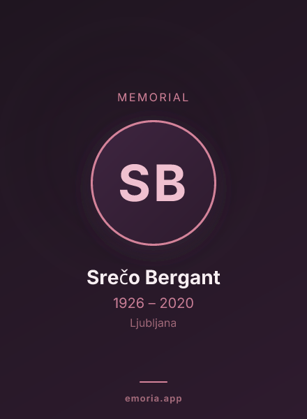 Memorial portrait of Srečo Bergant