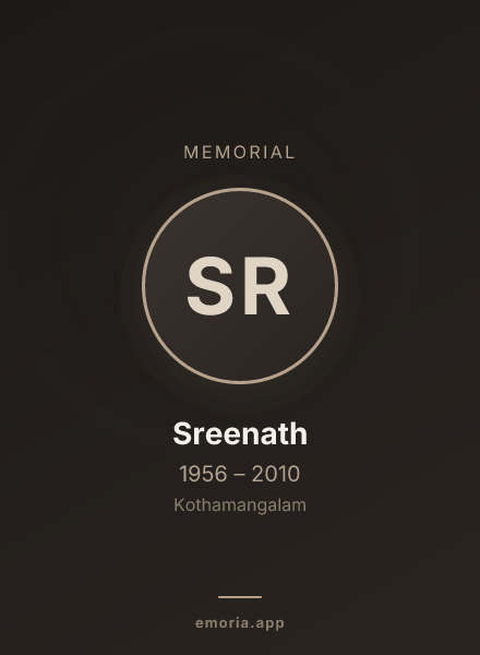Memorial portrait of Sreenath