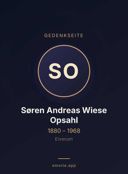 Gedenkportrait von Søren Andreas Wiese Opsahl