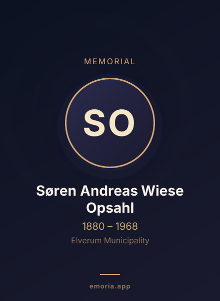 Memorial portrait of Søren Andreas Wiese Opsahl