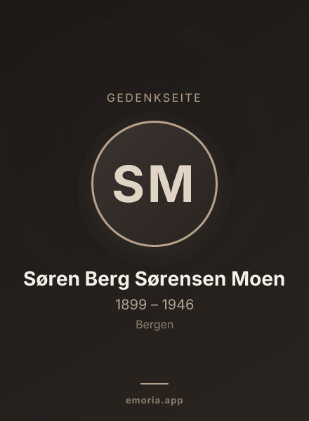 Gedenkportrait von Søren Berg Sørensen Moen