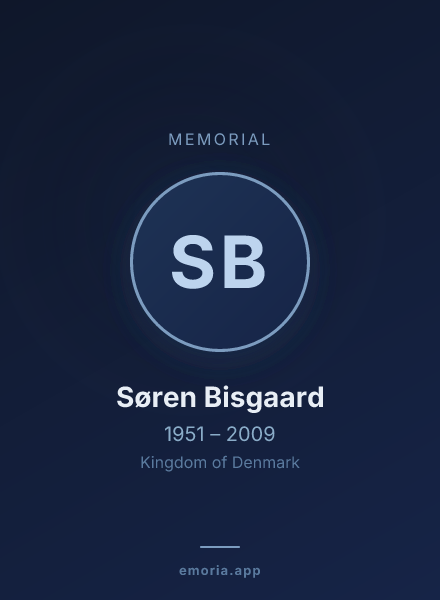Memorial portrait of Søren Bisgaard