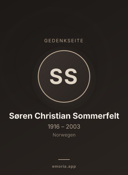 Gedenkportrait von Søren Christian Sommerfelt