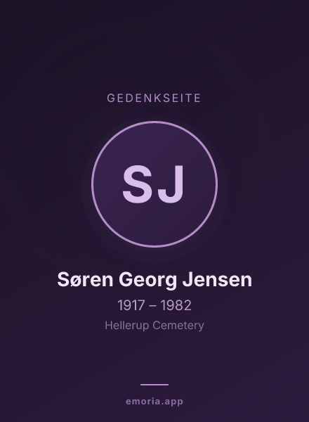 Gedenkportrait von Søren Georg Jensen