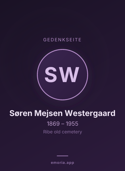 Gedenkportrait von Søren Mejsen Westergaard