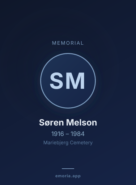 Memorial portrait of Søren Melson