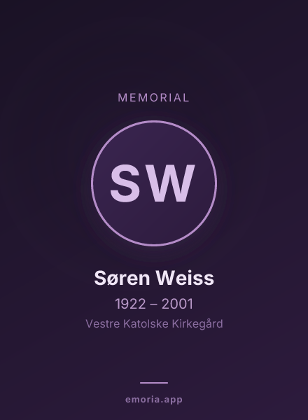 Memorial portrait of Søren Weiss