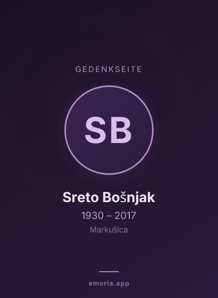 Gedenkportrait von Sreto Bošnjak