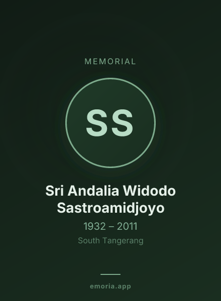 Memorial portrait of Sri Andalia Widodo Sastroamidjoyo