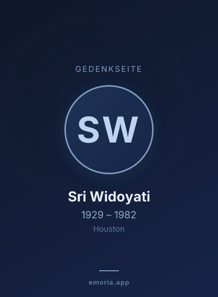 Gedenkportrait von Sri Widoyati