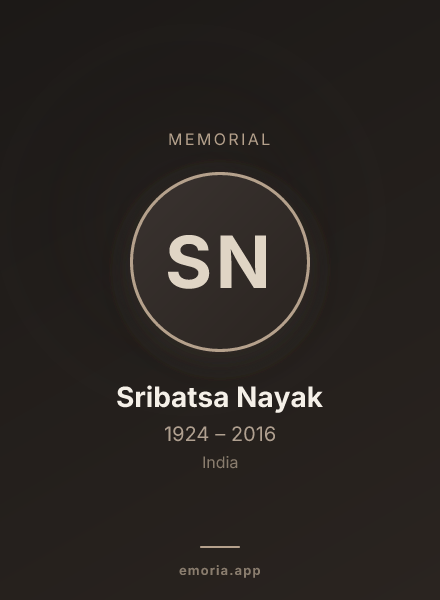 Memorial portrait of Sribatsa Nayak