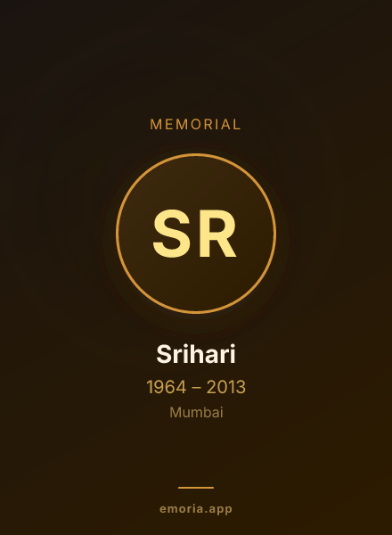 Memorial portrait of Srihari
