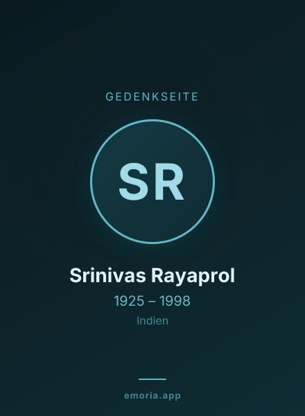 Gedenkportrait von Srinivas Rayaprol