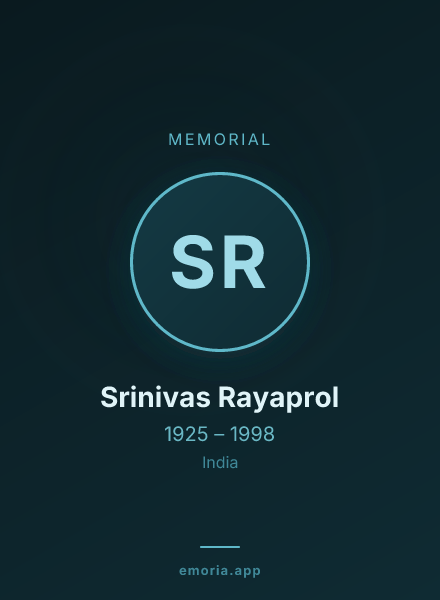 Memorial portrait of Srinivas Rayaprol