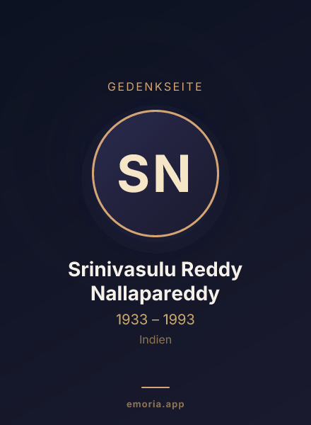 Gedenkportrait von Srinivasulu Reddy Nallapareddy