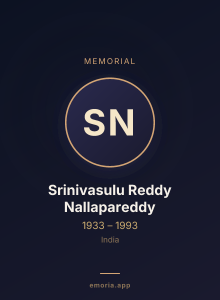 Memorial portrait of Srinivasulu Reddy Nallapareddy