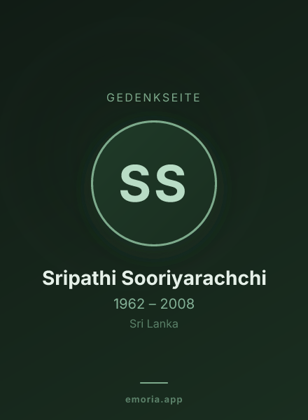 Gedenkportrait von Sripathi Sooriyarachchi