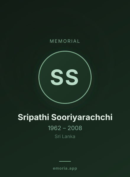 Memorial portrait of Sripathi Sooriyarachchi