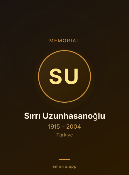Memorial portrait of Sırrı Uzunhasanoğlu