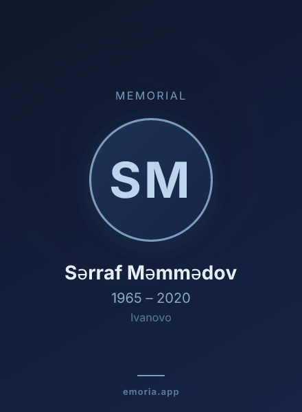 Memorial portrait of Sərraf Məmmədov