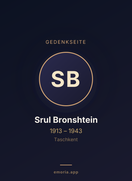 Gedenkportrait von Srul Bronshtein