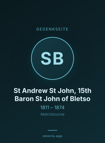 Gedenkportrait von St Andrew St John, 15th Baron St John of Bletso