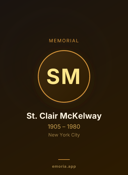 Memorial portrait of St. Clair McKelway