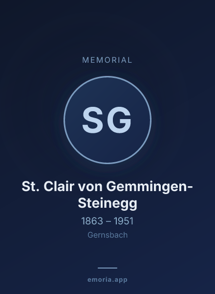 Memorial portrait of St. Clair von Gemmingen-Steinegg
