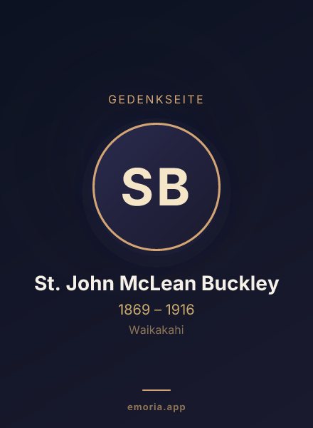 Gedenkportrait von St. John McLean Buckley