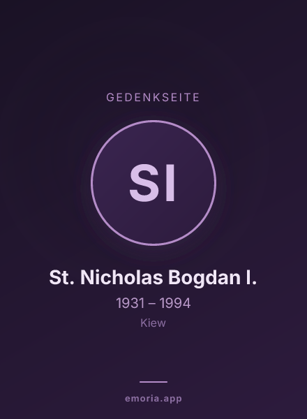 Gedenkportrait von St. Nicholas Bogdan I.