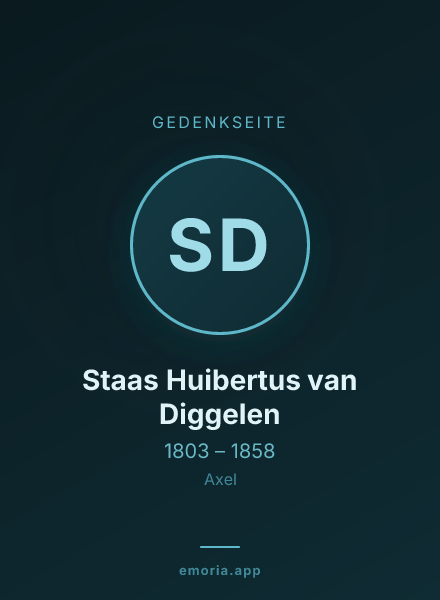 Gedenkportrait von Staas Huibertus van Diggelen