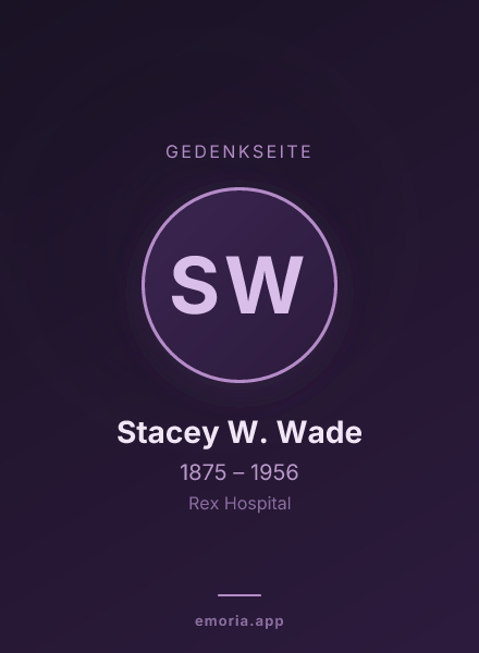 Gedenkportrait von Stacey W. Wade