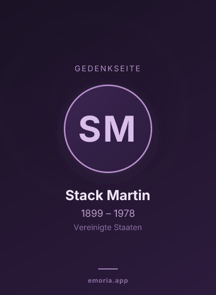 Gedenkportrait von Stack Martin