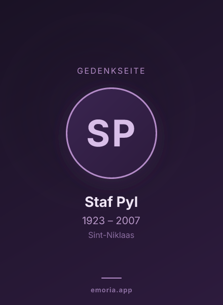 Gedenkportrait von Staf Pyl