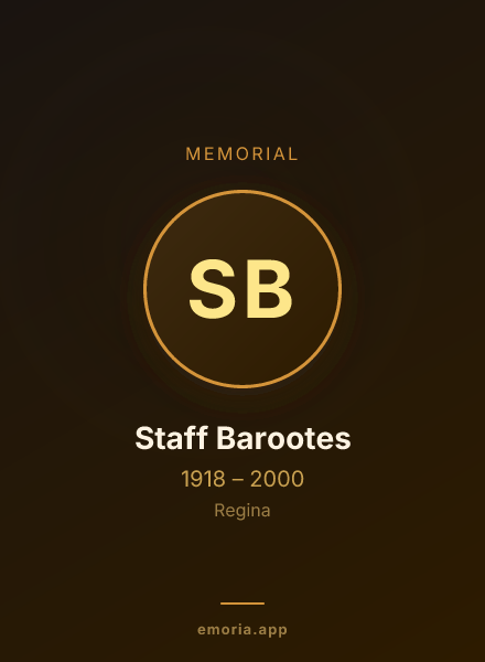 Memorial portrait of Staff Barootes